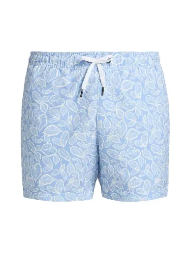 Saks Fifth Avenue Men's COLLECTION Tropical Leaf Print Drawstring Swim Shorts | Thumbnail 1 Saks Fifth Avenue Men's COLLECTION Tropical Leaf Print Drawstring Swim Shorts | Thumbnail 1