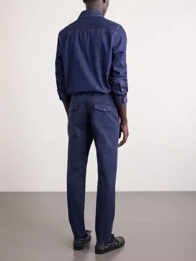 ELEVENTY Slim-Fit Cotton-Blend Twill Chinos - Men | Thumbnail 4 ELEVENTY Slim-Fit Cotton-Blend Twill Chinos - Men | Thumbnail 4