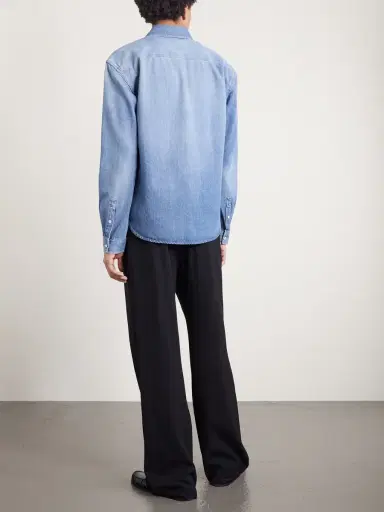 Saint Laurent Logo-Embroidered Denim Shirt - Men | Thumbnail 4 Saint Laurent Logo-Embroidered Denim Shirt - Men | Thumbnail 4