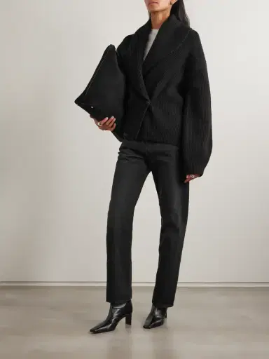 TOTEME Oversized Ribbed Wool Cardigan | Thumbnail 2 TOTEME Oversized Ribbed Wool Cardigan | Thumbnail 2