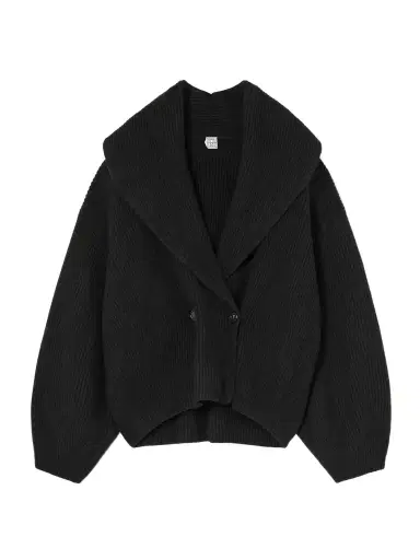 TOTEME Oversized Ribbed Wool Cardigan | Thumbnail 1 TOTEME Oversized Ribbed Wool Cardigan | Thumbnail 1