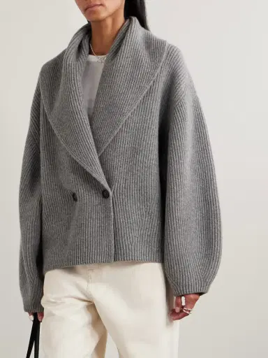 TOTEME Oversized Ribbed Wool Cardigan | Thumbnail 3 TOTEME Oversized Ribbed Wool Cardigan | Thumbnail 3