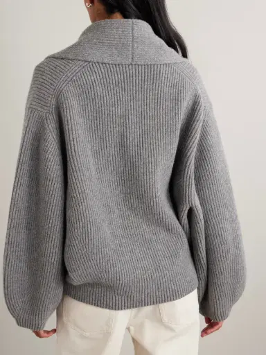 TOTEME Oversized Ribbed Wool Cardigan | Thumbnail 4 TOTEME Oversized Ribbed Wool Cardigan | Thumbnail 4