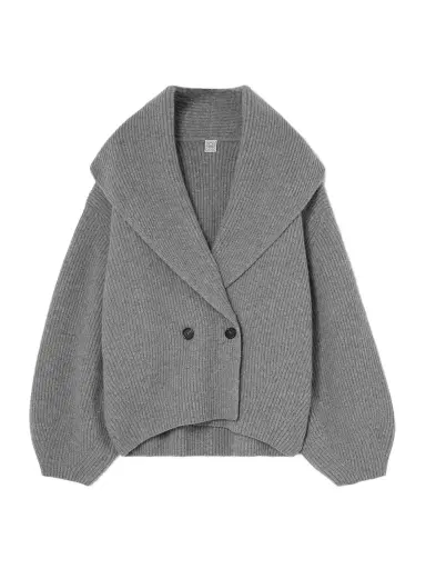 TOTEME Oversized Ribbed Wool Cardigan | Thumbnail 1 TOTEME Oversized Ribbed Wool Cardigan | Thumbnail 1