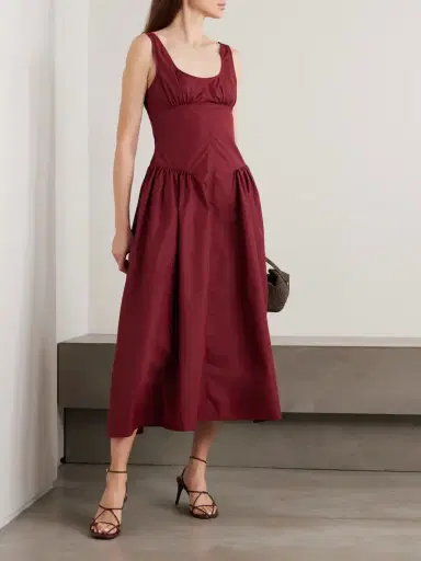 Proenza Schouler White Label Kendall Pleated Paneled Shell Midi Dress | Thumbnail 2 Proenza Schouler White Label Kendall Pleated Paneled Shell Midi Dress | Thumbnail 2