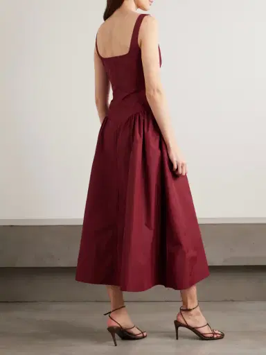 Proenza Schouler White Label Kendall Pleated Paneled Shell Midi Dress | Thumbnail 3 Proenza Schouler White Label Kendall Pleated Paneled Shell Midi Dress | Thumbnail 3