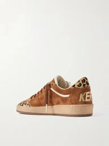 Golden Goose Ball Star Distressed Leather And Calf Hair-trimmed Suede Sneakers | Thumbnail 3 Golden Goose Ball Star Distressed Leather And Calf Hair-trimmed Suede Sneakers | Thumbnail 3