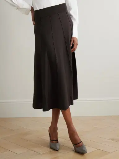 TWP Willow Paneled Ribbed Wool-blend Midi Skirt | Thumbnail 3 TWP Willow Paneled Ribbed Wool-blend Midi Skirt | Thumbnail 3