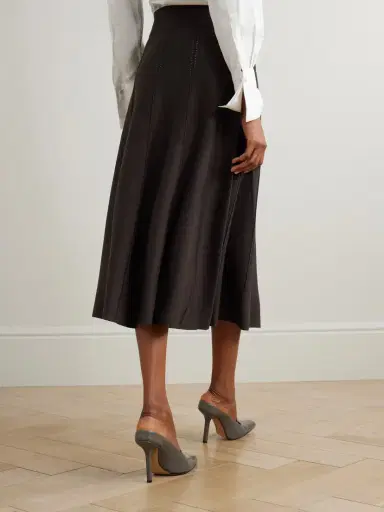 TWP Willow Paneled Ribbed Wool-blend Midi Skirt | Thumbnail 4 TWP Willow Paneled Ribbed Wool-blend Midi Skirt | Thumbnail 4