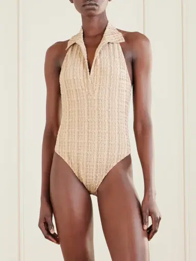 Lisa Marie Fernandez Checked Seersucker Halterneck Swimsuit | Thumbnail 2 Lisa Marie Fernandez Checked Seersucker Halterneck Swimsuit | Thumbnail 2