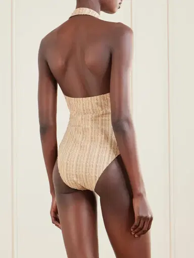 Lisa Marie Fernandez Checked Seersucker Halterneck Swimsuit | Thumbnail 3 Lisa Marie Fernandez Checked Seersucker Halterneck Swimsuit | Thumbnail 3
