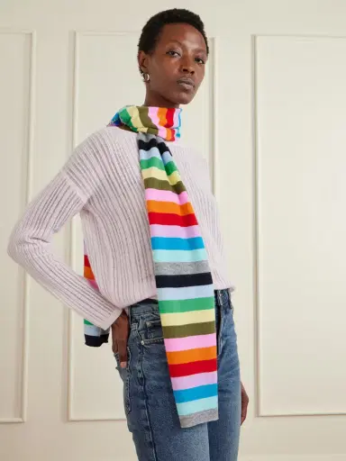 Allude Striped Cashmere Scarf | Thumbnail 2 Allude Striped Cashmere Scarf | Thumbnail 2