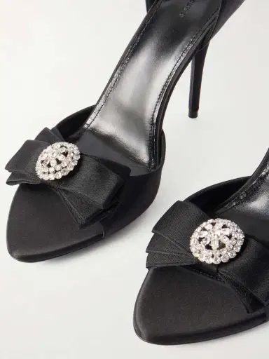 Balenciaga Avenue Palazzo Crystal-embellished Bow-detailed Satin Sandals | Thumbnail 5 Balenciaga Avenue Palazzo Crystal-embellished Bow-detailed Satin Sandals | Thumbnail 5