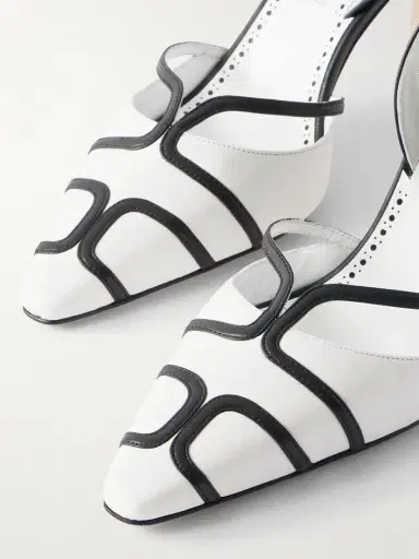 Manolo Blahnik Sarto 90 Two-tone Leather Slingback Pumps | Thumbnail 5 Manolo Blahnik Sarto 90 Two-tone Leather Slingback Pumps | Thumbnail 5
