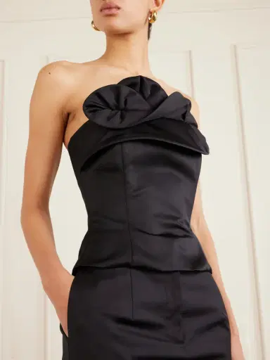 Magda Butrym Ruffled Wool And Silk-blend Corset Top | Thumbnail 4 Magda Butrym Ruffled Wool And Silk-blend Corset Top | Thumbnail 4