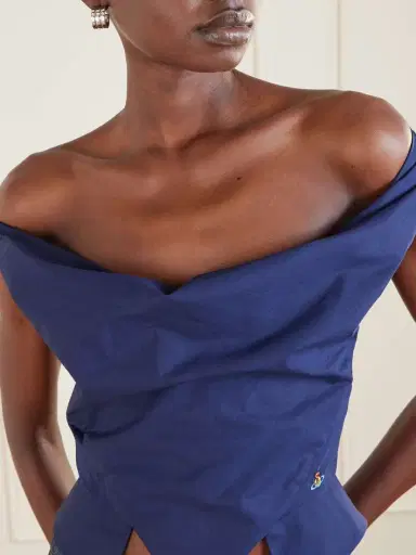 Vivienne Westwood Sunday Draped Embroidered Cotton-poplin Top | Thumbnail 5 Vivienne Westwood Sunday Draped Embroidered Cotton-poplin Top | Thumbnail 5