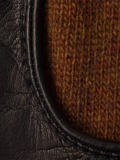 Prada Women's Nappa Leather and Mélange Knit Gloves - Brown | Thumbnail 6 Prada Women's Nappa Leather and Mélange Knit Gloves - Brown | Thumbnail 6