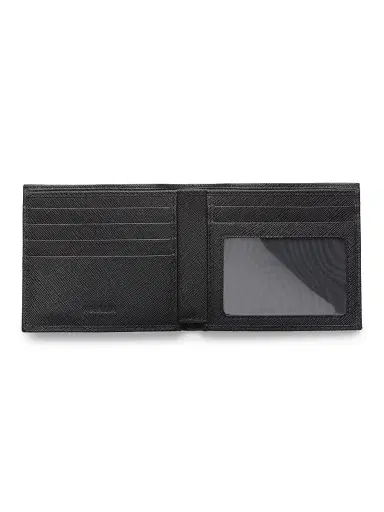 Prada Men's Saffiano Leather Wallet - Black | Thumbnail 2 Prada Men's Saffiano Leather Wallet - Black | Thumbnail 2