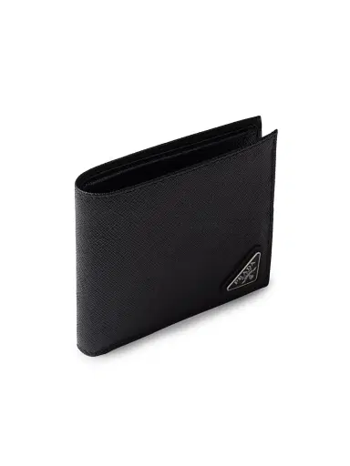 Prada Men's Saffiano Leather Wallet - Black | Thumbnail 4 Prada Men's Saffiano Leather Wallet - Black | Thumbnail 4