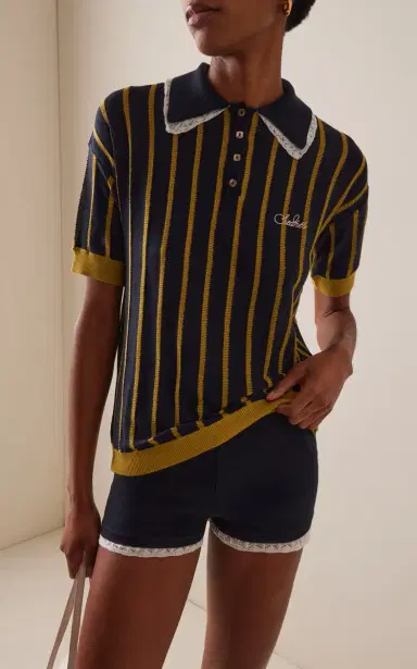 SIEDRÉS Yuan Striped Polo Top | Thumbnail 2 SIEDRÉS Yuan Striped Polo Top | Thumbnail 2