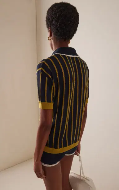 SIEDRÉS Yuan Striped Polo Top | Thumbnail 4 SIEDRÉS Yuan Striped Polo Top | Thumbnail 4