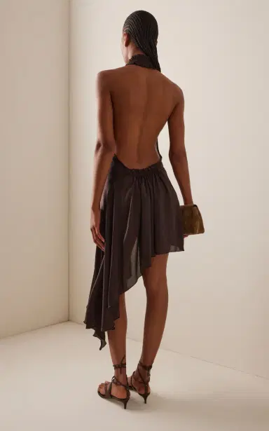 SIEDRÉS Toni Asymmetric Satin Mini Dress | Thumbnail 4 SIEDRÉS Toni Asymmetric Satin Mini Dress | Thumbnail 4