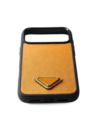 Prada Saffiano Leather Case for iPhone 17 Pro Max - Orange | Thumbnail 2 Prada Saffiano Leather Case for iPhone 17 Pro Max - Orange | Thumbnail 2
