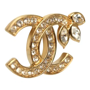 Chanel Chanel Crystal Floral CC Stud Earrings Gold Tone Hardware | Thumbnail 3 Chanel Chanel Crystal Floral CC Stud Earrings Gold Tone Hardware | Thumbnail 3