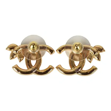 Chanel Chanel Crystal Floral CC Stud Earrings Gold Tone Hardware | Thumbnail 5 Chanel Chanel Crystal Floral CC Stud Earrings Gold Tone Hardware | Thumbnail 5