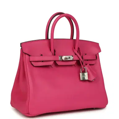 HERMÈS Hermes Birkin 25 Rose Shocking Swift Palladium Hardware | Thumbnail 2 HERMÈS Hermes Birkin 25 Rose Shocking Swift Palladium Hardware | Thumbnail 2