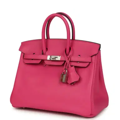 HERMÈS Hermes Birkin 25 Rose Shocking Swift Palladium Hardware | Thumbnail 5 HERMÈS Hermes Birkin 25 Rose Shocking Swift Palladium Hardware | Thumbnail 5