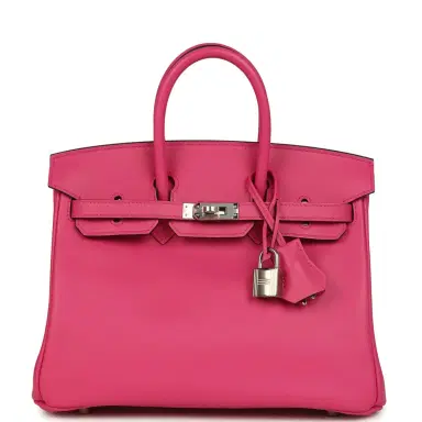 HERMÈS Hermes Birkin 25 Rose Shocking Swift Palladium Hardware | Thumbnail 1 HERMÈS Hermes Birkin 25 Rose Shocking Swift Palladium Hardware | Thumbnail 1