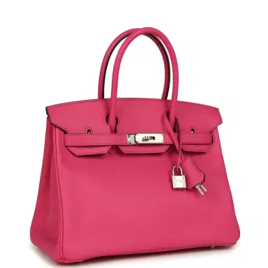 HERMÈS Hermes Birkin 30 Rose Shocking Swift Palladium Hardware | Thumbnail 2 HERMÈS Hermes Birkin 30 Rose Shocking Swift Palladium Hardware | Thumbnail 2