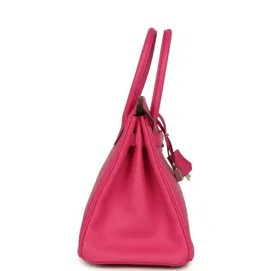 HERMÈS Hermes Birkin 30 Rose Shocking Swift Palladium Hardware | Thumbnail 3 HERMÈS Hermes Birkin 30 Rose Shocking Swift Palladium Hardware | Thumbnail 3