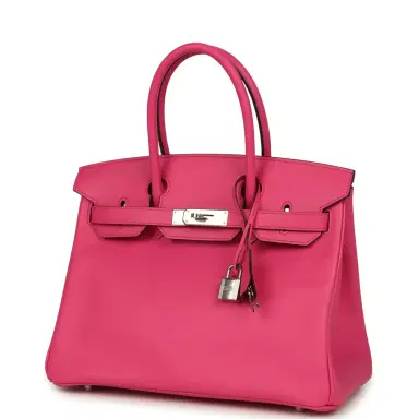 HERMÈS Hermes Birkin 30 Rose Shocking Swift Palladium Hardware | Thumbnail 5 HERMÈS Hermes Birkin 30 Rose Shocking Swift Palladium Hardware | Thumbnail 5