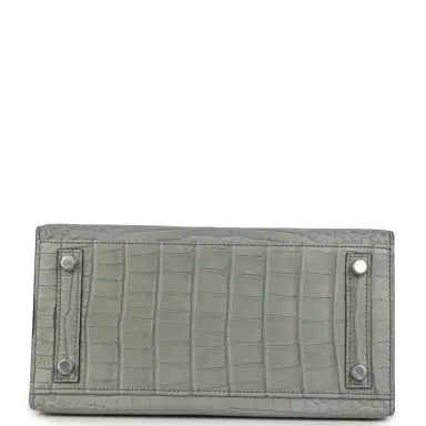 HERMÈS Hermes Birkin Sellier 25 Gris Ciment Matte Alligator Palladium Hardware | Thumbnail 6 HERMÈS Hermes Birkin Sellier 25 Gris Ciment Matte Alligator Palladium Hardware | Thumbnail 6