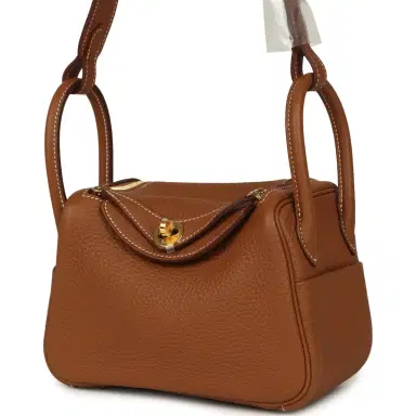 HERMÈS Hermes Mini Lindy Gold Clemence Gold Hardware | Thumbnail 5 HERMÈS Hermes Mini Lindy Gold Clemence Gold Hardware | Thumbnail 5