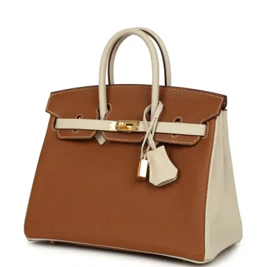 HERMÈS Hermes Special Order (HSS) Birkin 25 Gold and Craie Togo Gold Hardware | Thumbnail 5 HERMÈS Hermes Special Order (HSS) Birkin 25 Gold and Craie Togo Gold Hardware | Thumbnail 5