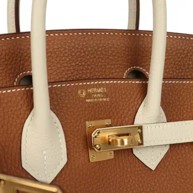 HERMÈS Hermes Special Order (HSS) Birkin 25 Gold and Craie Togo Gold Hardware | Thumbnail 7 HERMÈS Hermes Special Order (HSS) Birkin 25 Gold and Craie Togo Gold Hardware | Thumbnail 7