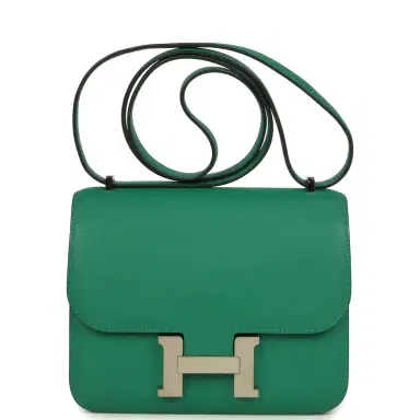 HERMÈS Pre-owned Hermes Constance 18 Vert Vertigo Evercolor Palladium Hardware | Thumbnail 1 HERMÈS Pre-owned Hermes Constance 18 Vert Vertigo Evercolor Palladium Hardware | Thumbnail 1