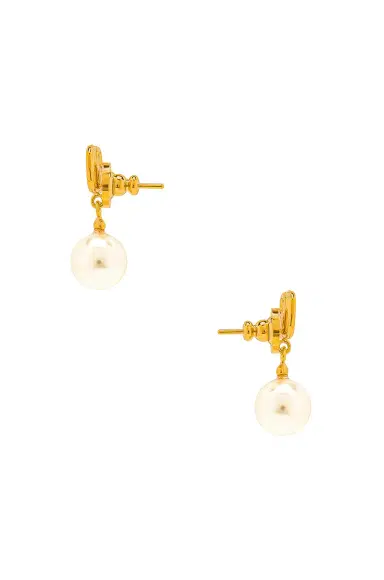 Valentino Garavani V Logo Signature Pearl Earrings | Thumbnail 3 Valentino Garavani V Logo Signature Pearl Earrings | Thumbnail 3