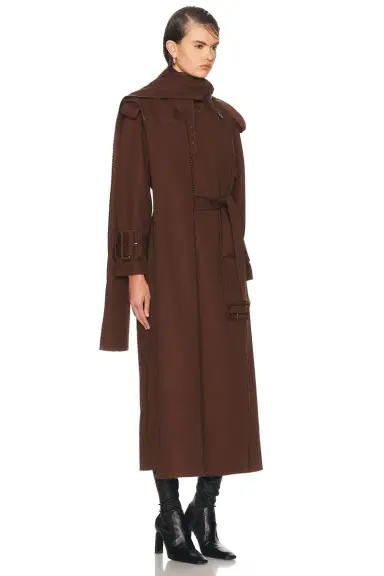 Mimchik Hooded Scarf Trench Coat | Thumbnail 3 Mimchik Hooded Scarf Trench Coat | Thumbnail 3