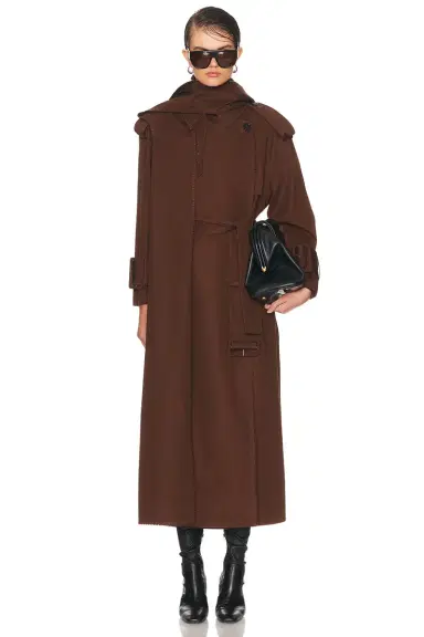 Mimchik Hooded Scarf Trench Coat | Thumbnail 1 Mimchik Hooded Scarf Trench Coat | Thumbnail 1