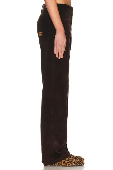 Miu Miu Velluto A Coste Pelle Pant | Thumbnail 3 Miu Miu Velluto A Coste Pelle Pant | Thumbnail 3