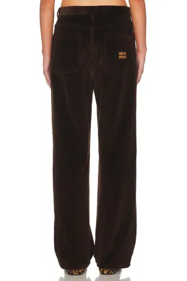 Miu Miu Velluto A Coste Pelle Pant | Thumbnail 4 Miu Miu Velluto A Coste Pelle Pant | Thumbnail 4