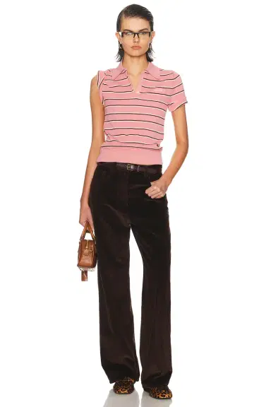 Miu Miu Velluto A Coste Pelle Pant | Thumbnail 5 Miu Miu Velluto A Coste Pelle Pant | Thumbnail 5