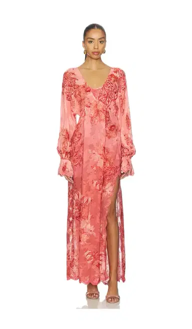 Hemant & Nandita Kaftan Maxi Dress With Printed Slip | Thumbnail 1 Hemant & Nandita Kaftan Maxi Dress With Printed Slip | Thumbnail 1