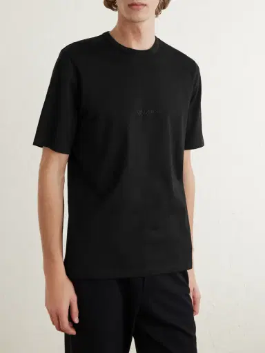 Saint Laurent Logo-Embroidered Cotton-Jersey T-Shirt - Men | Thumbnail 3 Saint Laurent Logo-Embroidered Cotton-Jersey T-Shirt - Men | Thumbnail 3