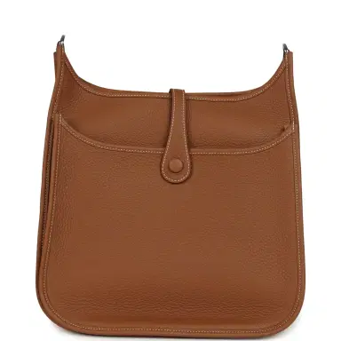 HERMÈS Hermes Evelyne III PM Gold Clemence Palladium Hardware | Thumbnail 4 HERMÈS Hermes Evelyne III PM Gold Clemence Palladium Hardware | Thumbnail 4