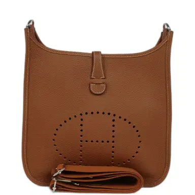 HERMÈS Hermes Evelyne III PM Gold Clemence Palladium Hardware | Thumbnail 1 HERMÈS Hermes Evelyne III PM Gold Clemence Palladium Hardware | Thumbnail 1